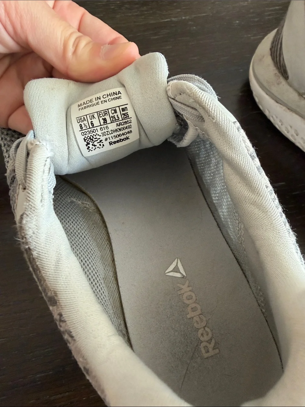 Reebok Light Gray Mesh Running Shoes